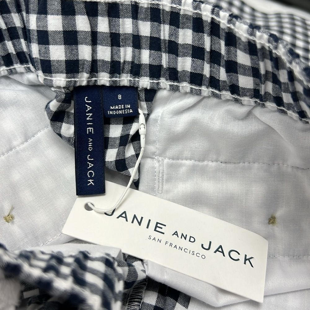 Janie and Jack 100049374 Black and white ingham Poplin Pull-On Short - Boy size - Picture 5 of 8